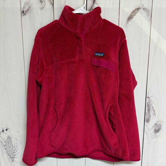 Patagonia Women’s Re-Tool Snap-T Pullover XL Deep Pink EUC - Picture 1 of 8